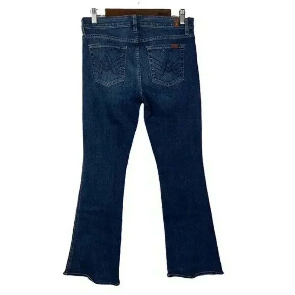 7 For All Mankind Dark Wash A Pocket Flare Leg Jeans 29 - Picture 3 of 6